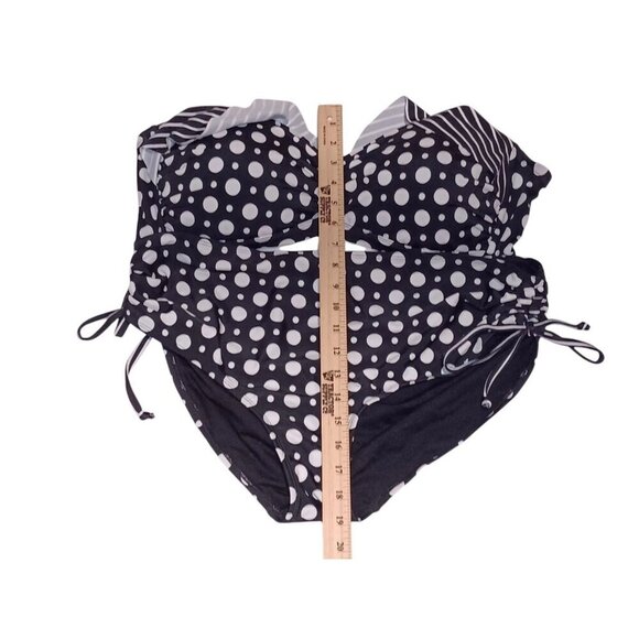 Swimsuit for all Women's Polk Dottie On Side Tie Bikini 2 Piece size 18 - Picture 3 of 9